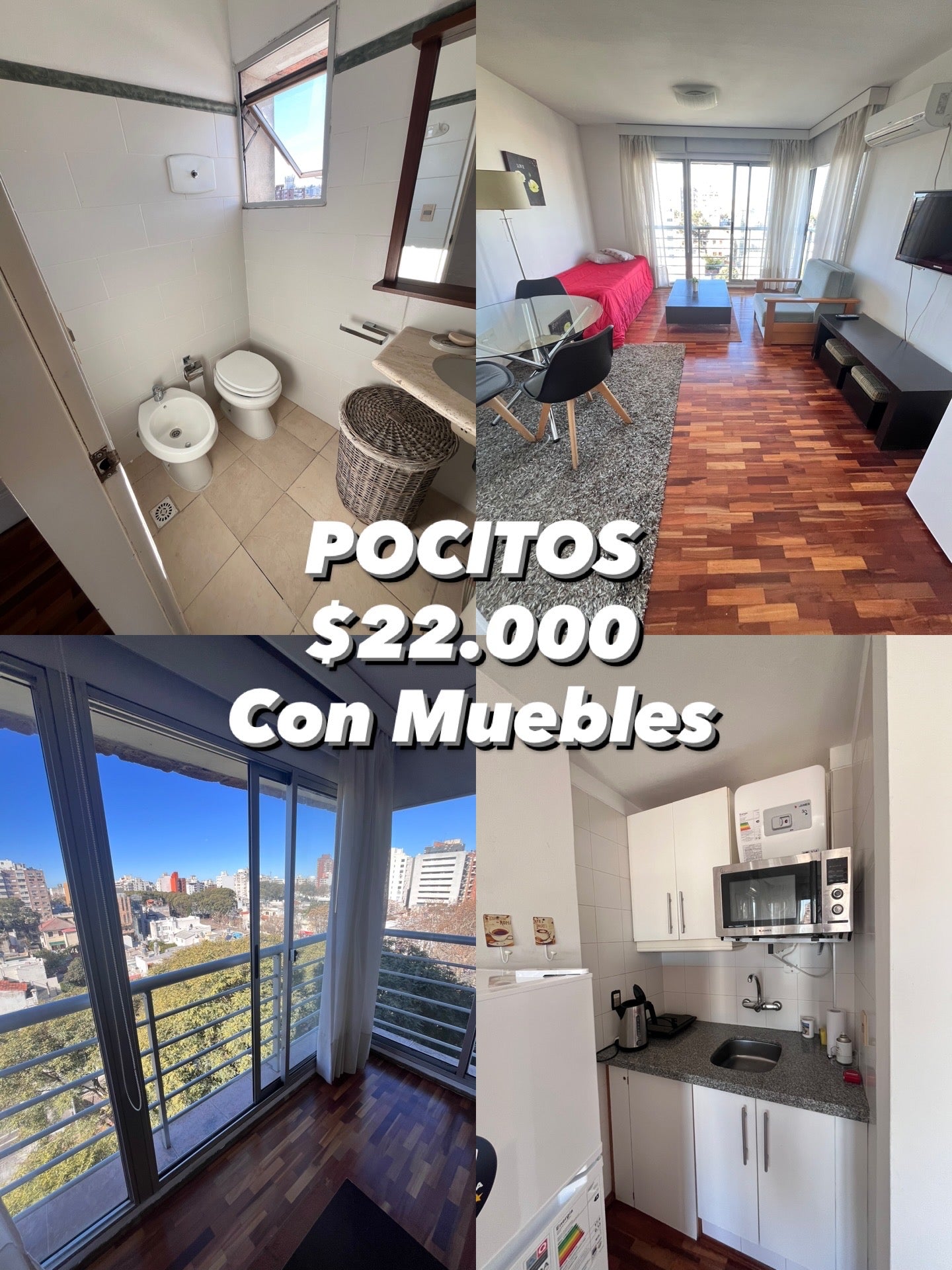 POCITOS Con Muebles Amueblado 📍Enrique Muñoz y Bulevar España