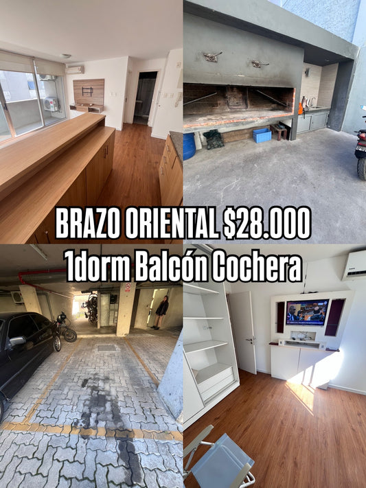 BRAZO ORIENTAL 1 dorm Balcón Parrillero próximo a Nuevocentro